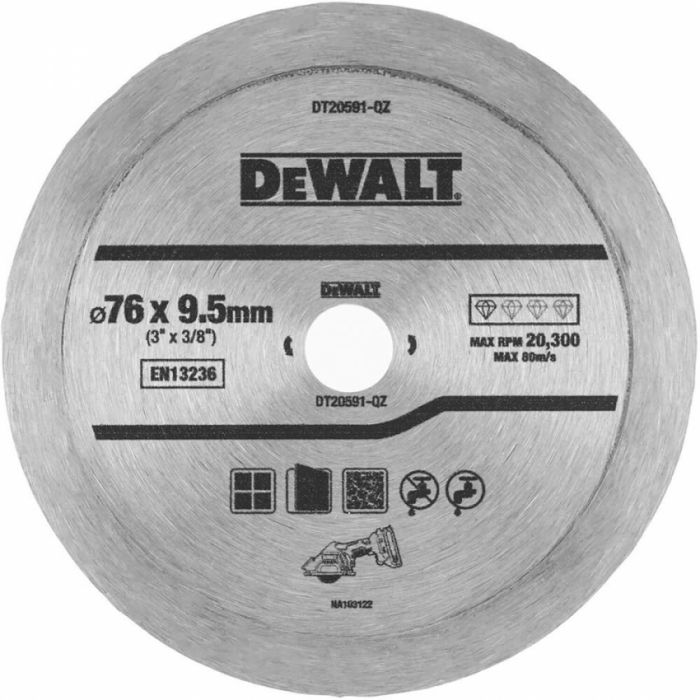 Диск алмазний 76 х 1,0 х 9,5 мм DeWALT DT20591