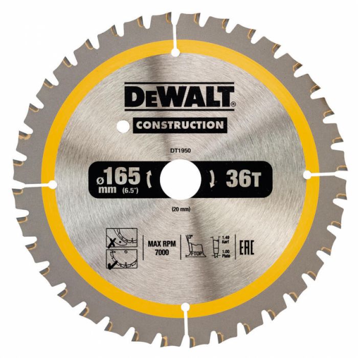 Диск пильний CONSTRUCTION DeWALT DT1950