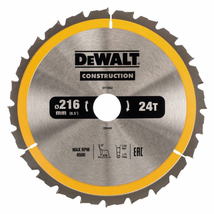 Диск пильний CONSTRUCTION DeWALT DT1952