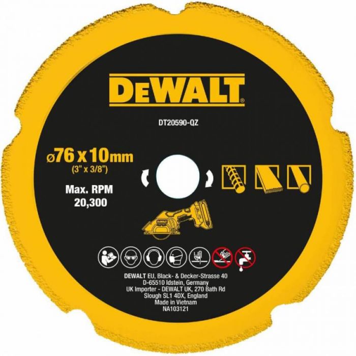 Диск пильний універсальний  76 х 9,5 мм DeWALT DT20590