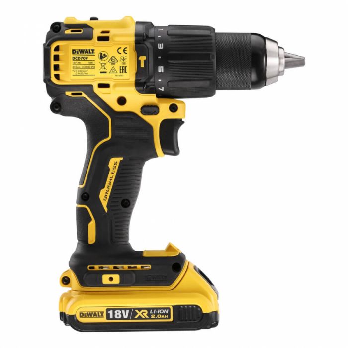 Дриль-шуруповерт акумуляторний безщітковий ударний DeWALT DCD709D2T