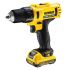 Дриль-шуруповерт акумуляторний DeWALT DCD710D2, ненаголошений, XR Li-Ion 10.8 В, 2 Ач, 24 Нм, 400-1500 об/хв, патрон 10 мм швидкозатискний, кількість швидкостей - 2, вага 1.1 кг, 2 ак