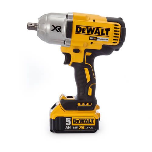 Гайковерт ударний акумуляторний безщітковий DeWALT DCF899P2, XR Li-Ion 18 В, 5 Аг, 950 Нм, 400/1200/1900 об/хв, 2400 уд/хв,