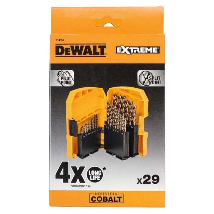 Набір свердлу по металу INDUSTRIAL COBALT EXTREME діаметри 1-13 мм, 29 шт., DeWALT DT4957