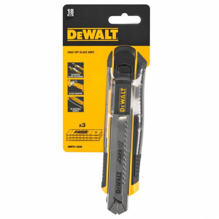 Ніж SLIDER – CARTRIDGE з лезом шириною 18 мм з сегментами, що відламуються DeWALT DWHT0-10249