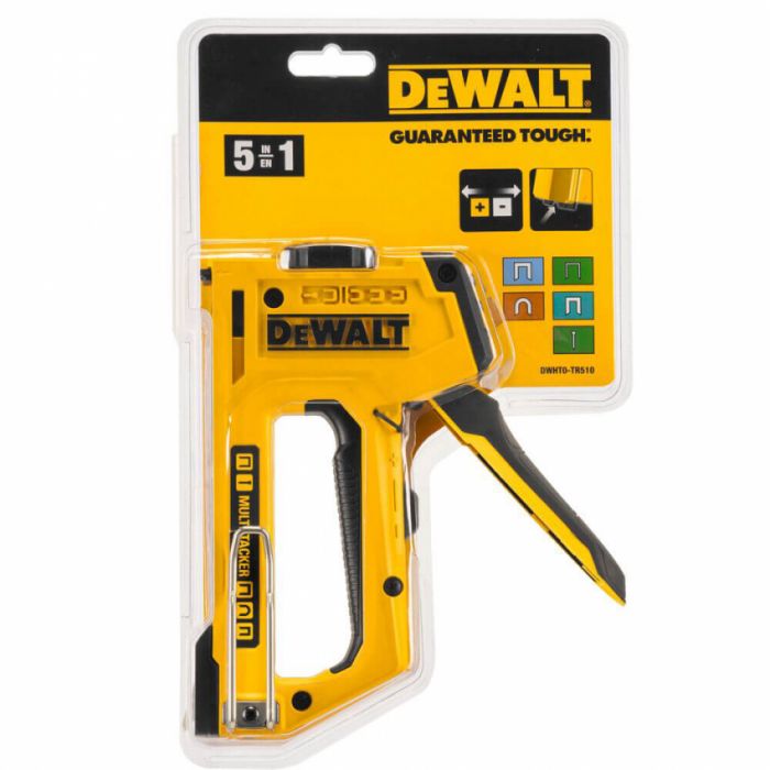 Степлер MULTI TACKER 5 в 1 скоби тип A, G, H 6-14мм, цвяхи J 12, 15 мм. DeWALT DWHT0-TR510